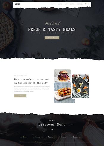 黑色高端私人厨房餐饮类html模板
