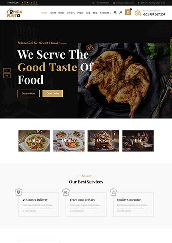 法式风格餐饮美食餐厅html模板